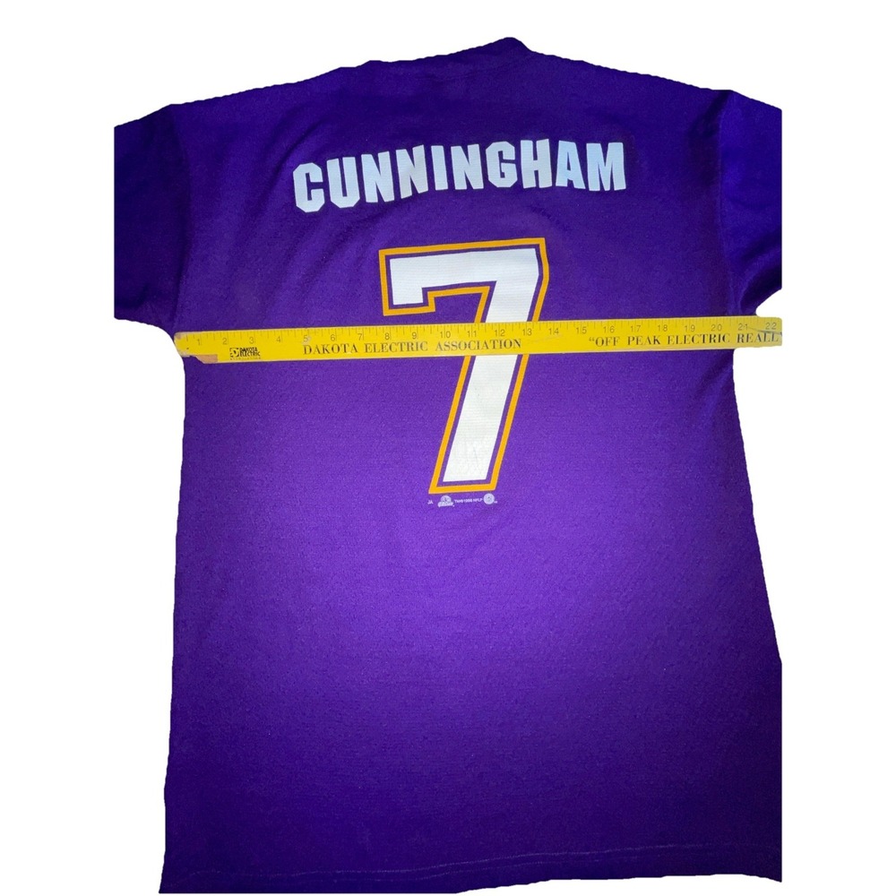 MN Vikings Vintage 90s Cunningham #7 Jersey Men's M Shirt NFL Sport Attack USA - Picture 9 of 9